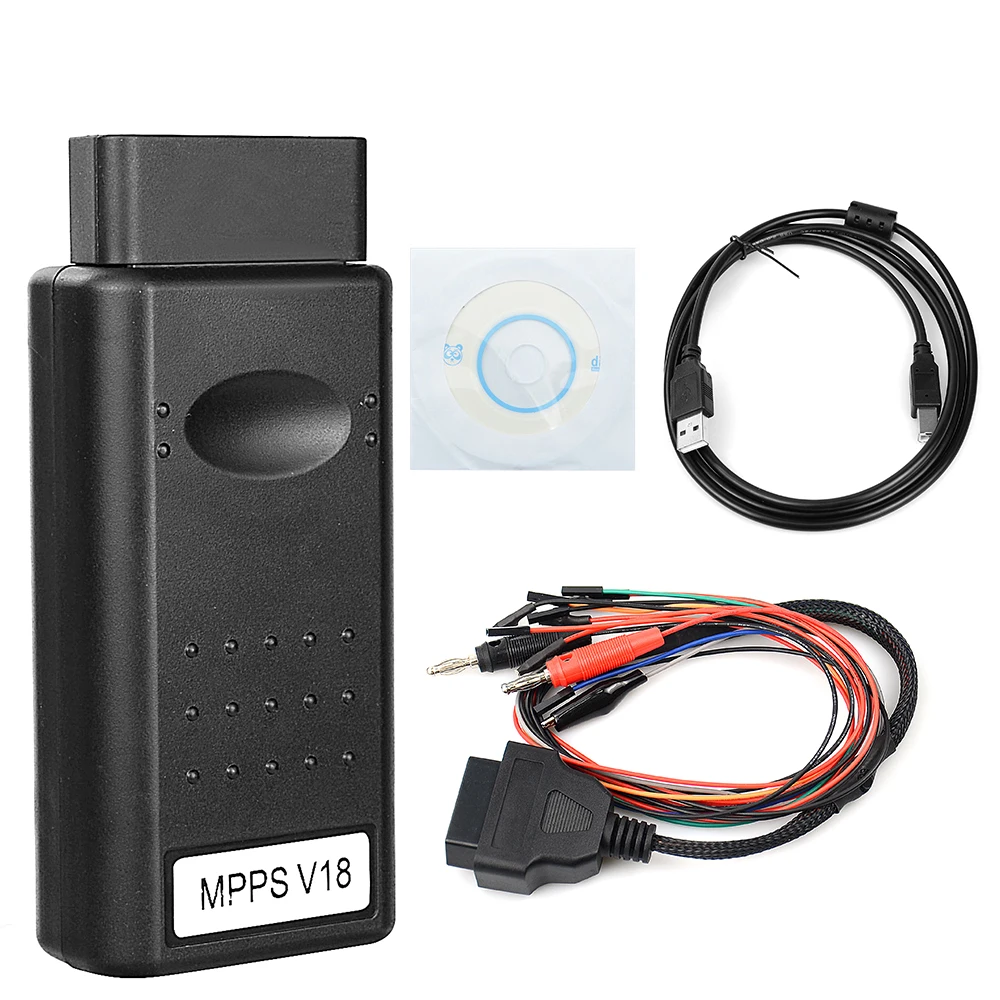 MPPS V18 ECU Chip Tuning Interface Auto OBD 2 OBD2 For EDC15 EDC16 EDC17 Multi-Language CAN ECU Tunning Flasher Remap Cable