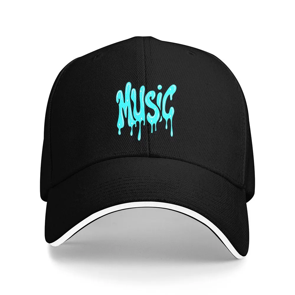Music Drip Graphic Baseball Cap Polyester Unisex Adult Outdoor Running Adjustable Cap