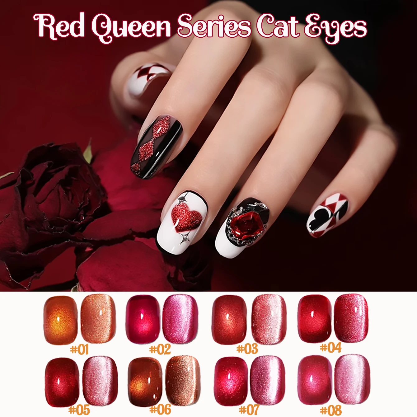 1個入り ZH クリスマスネイル、高貴な赤と桃色のクイーンシ - Nail Art Queen のレビューと価格