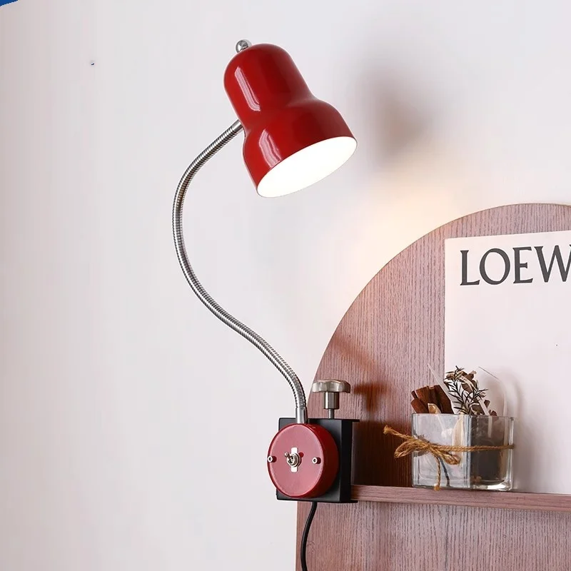 Industrial style clip table lamp, bedside desk, universal adjustable reading, retro desktop, creative design for work, antique l