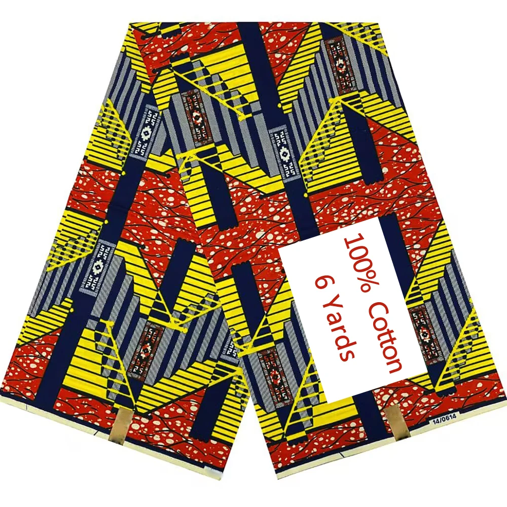 2024 High Quality African Wax Print Fabric 100% Cotton Soft African Guaranteed Veritable Ankara Wax Fabric Real Wax For Dresses