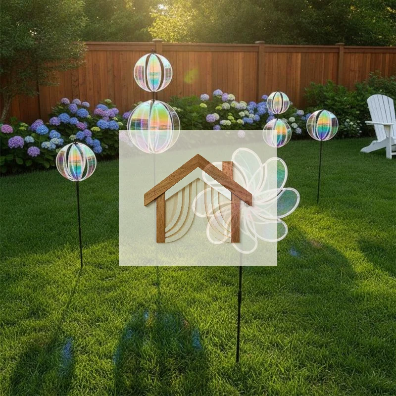 Colorful Reflective Ball Windmill Durable Eco Friendly Plastic Wind Spinner for Lawn Yard Patio Outdoor Home Garden Decor