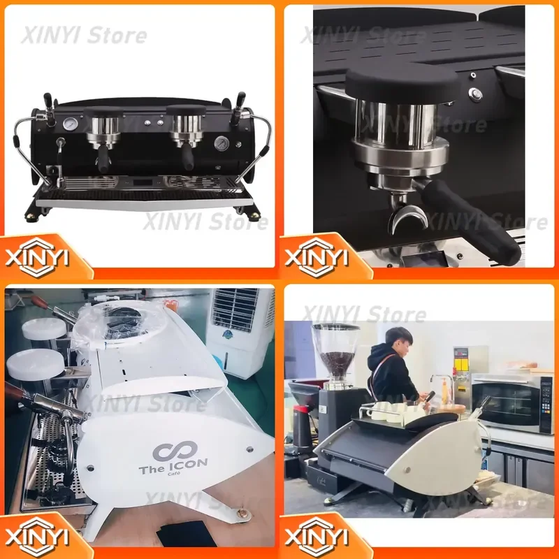 Leaf Style Espresso Machine for Commercial Use Two Group Double Group Coffee Machine for Cafe Restaurant Bar