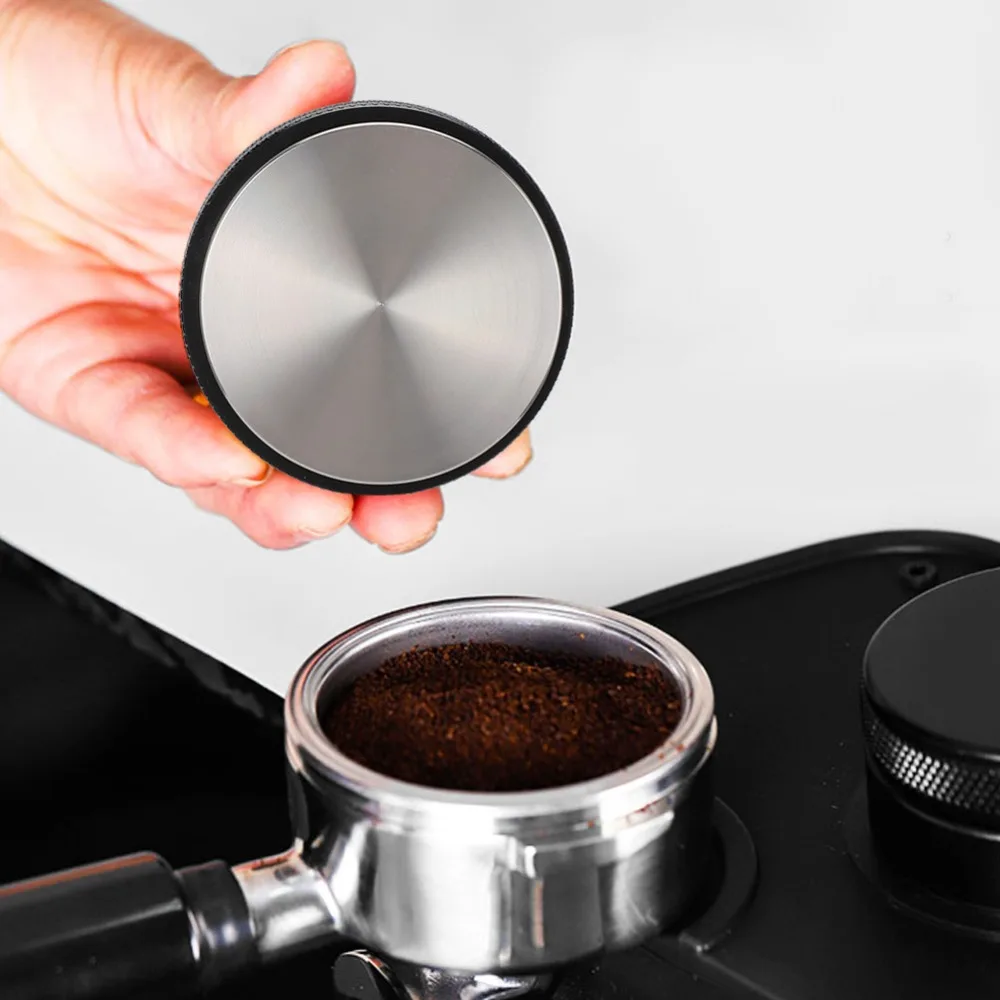 Flat Base Coffee Tamper Black Color Stainless Steel Espresso Tamper Ergonomic Handle Stainless Steel Tamper Baristas