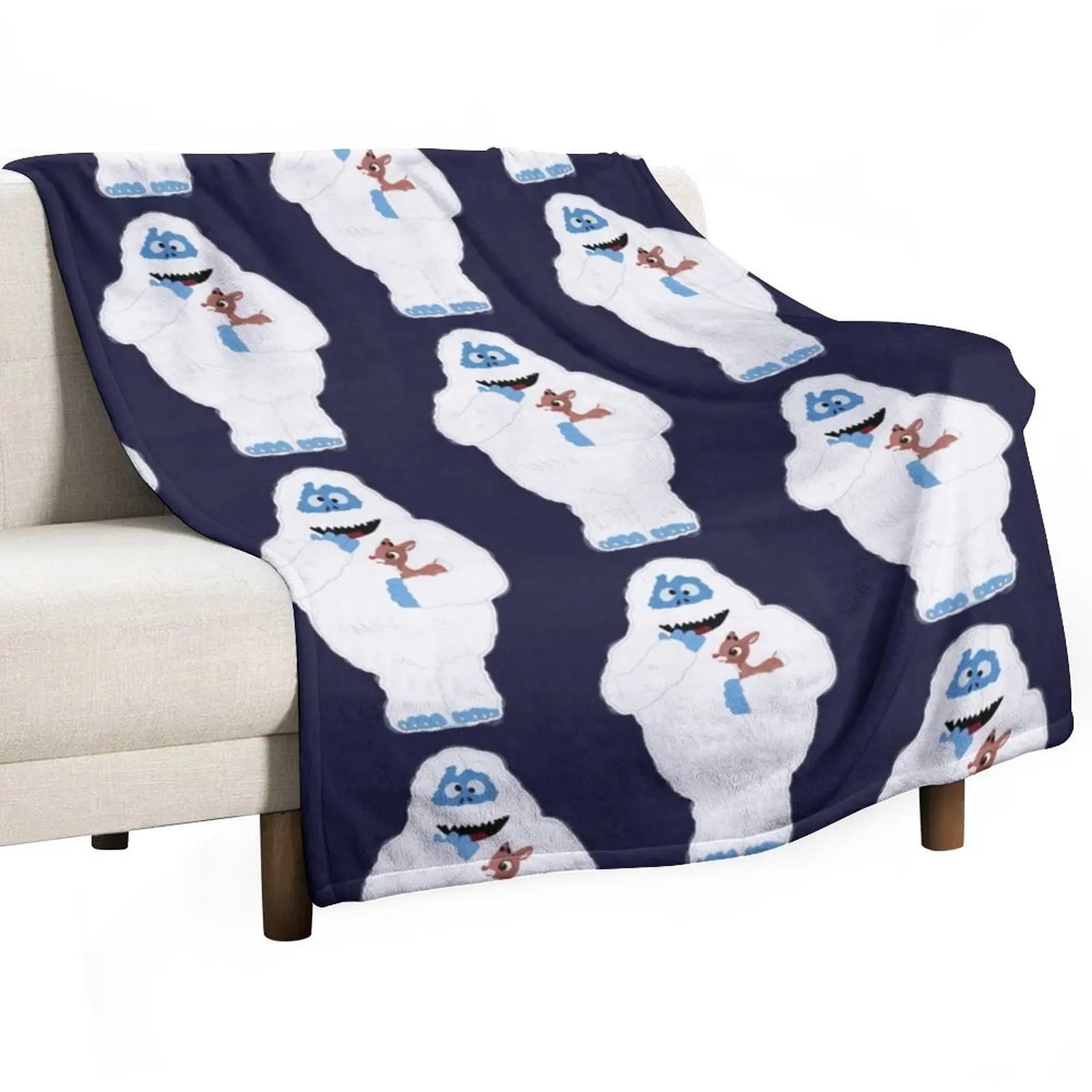 Classic Christmas Abominable Snowman with Rudolph ? GraphicLoveShop Throw Blanket Sofa Throw Giant Sofa Blankets