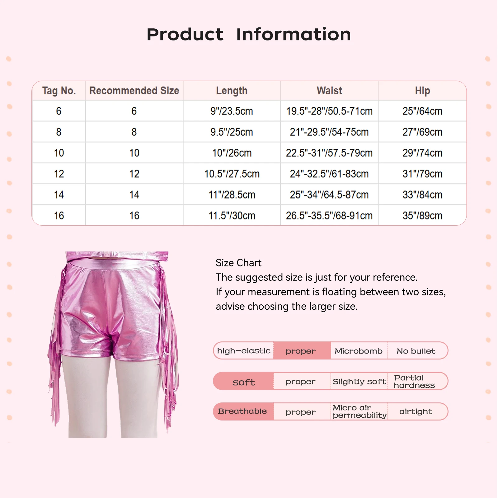 Kids Girls Hip hop Disco Dance Outfit Tassels Metallic Turn-Down Collar Long Sleeve Zipper Fringe Jacket Coat+Shorts Streetwear