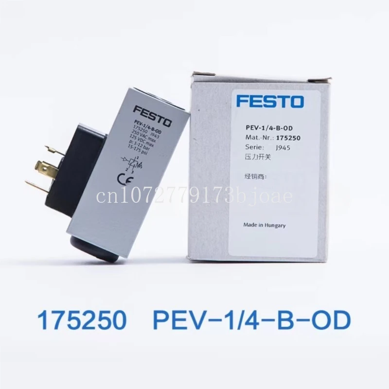 

FESTO Pressure switch 175250 PEV-1/4-B-OD 161760 192488 PEV-1/4-B 10773 150261 PEV