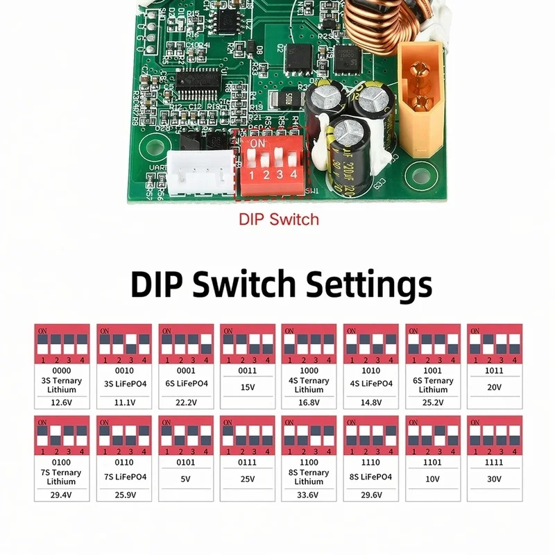 DT23 MPPT Solar Controller 10A 12V 24V Battery Regulator with DIP Switch, 100W, for RV, Camping, Off-Grid