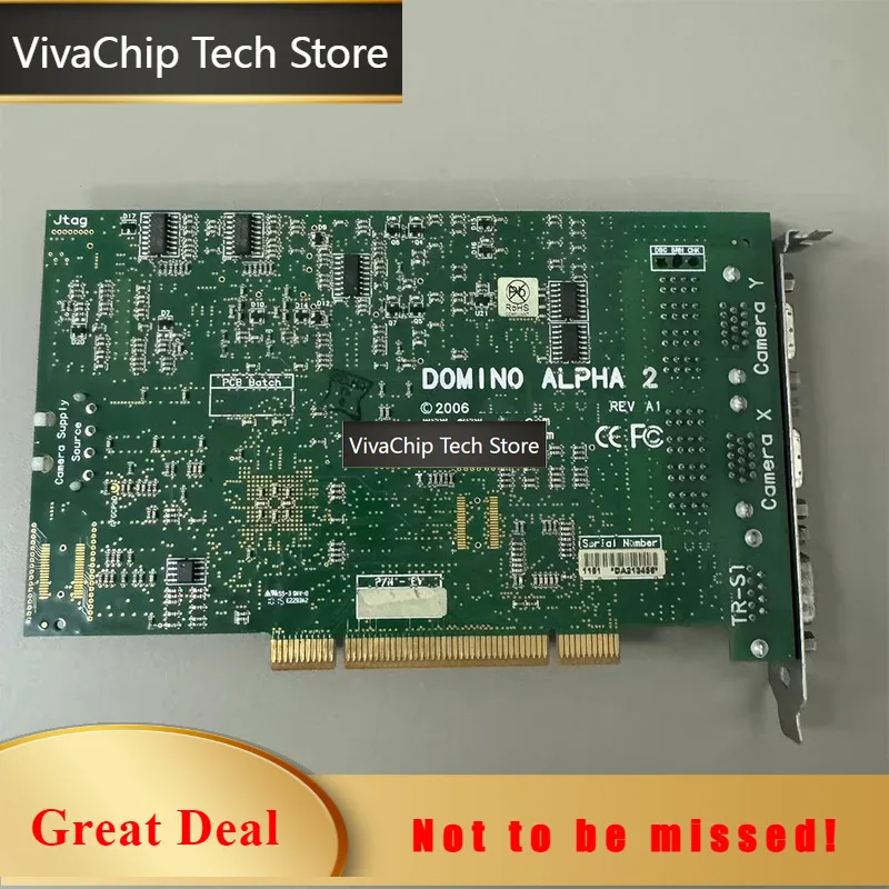 VivaChip TechFor ADLINK Domino Alpha 2 Industrial Frame Grabber, Dual-Channel Analog Capture, 32MHz ADC, PCI Interface, With Mul
