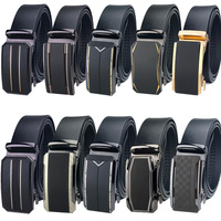Automatic Belt Men's Genuine Leather Belt Business Leisure 3.5cm  Alloy  Fashion stripe cowhide high quality  new design golden