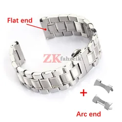 Curved end stainless steel watch straps 12/13/14/15/16/17/18/19/20/21/22/23/24mm steel banding bracelet Relogio Masculino