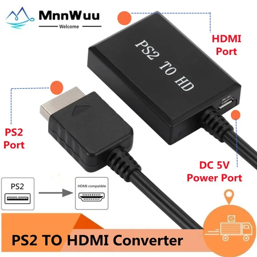 

PS2 To HDMI-compatible Adapter Cable for PS2 To HDMI-compatible Converter, Works for PS2 High Defination Converter Link Cable