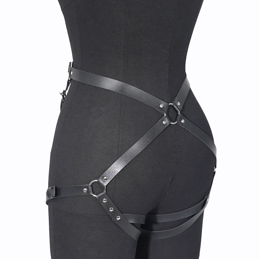 Women Sexy Leg Harness Sex Toys Thigh Garter Belt Leather Lingerie Bdsm Sex Bondage Body Harness Gothic Festival Rave Outfit