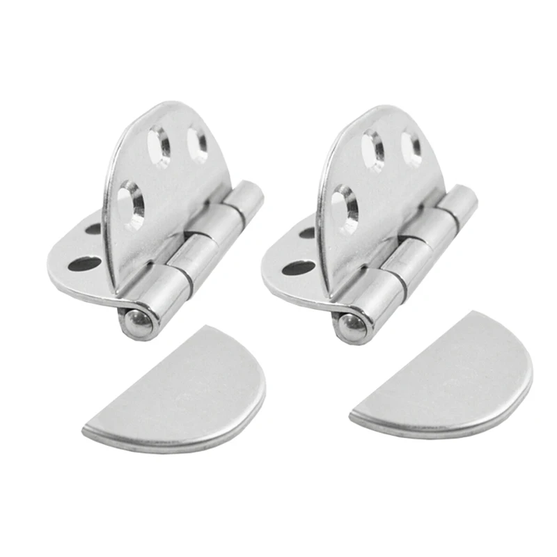 2Pcs Boat Stainless Steel Deck Closet 65mm Door Round Hinge with Lid Cabin Hinge Marine Caravan RV Hardware