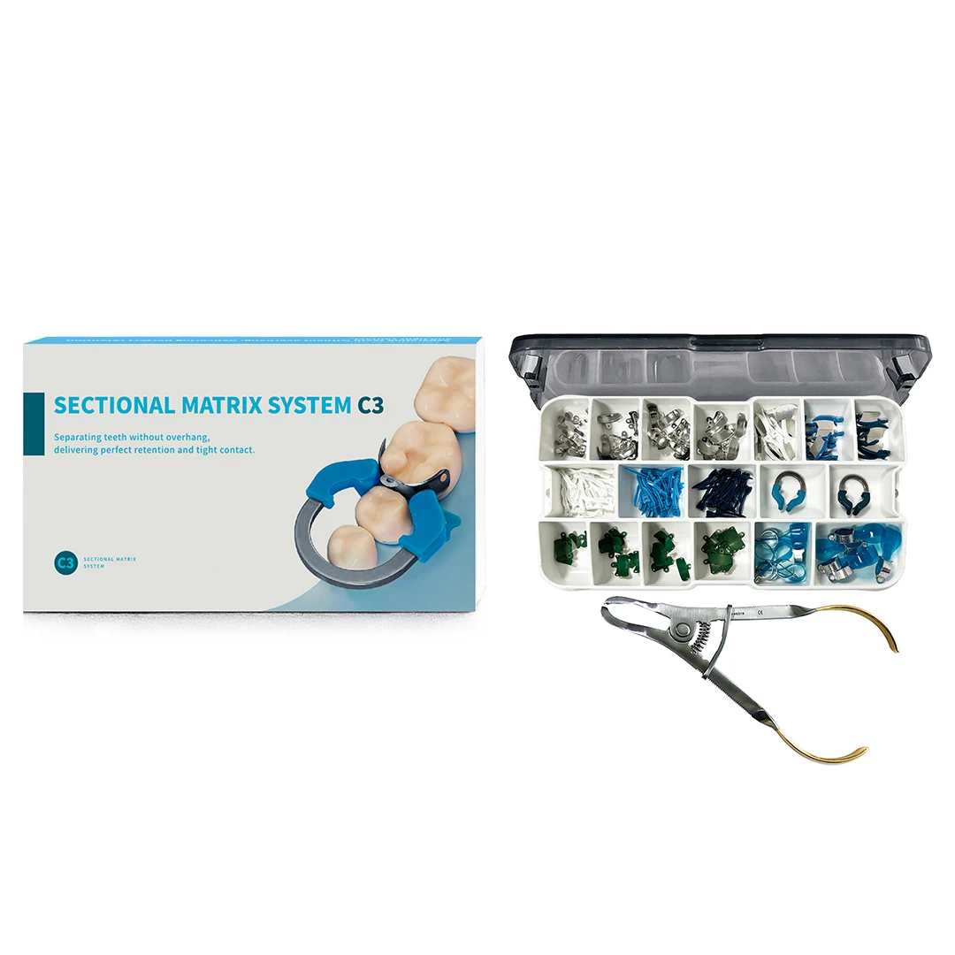 Dental Sectional Matrix System Set C3  Bands&Clamp Ring&wedges&guards&Forceps Instrment Clip Quick Class Ⅱ Restoration Dentistry