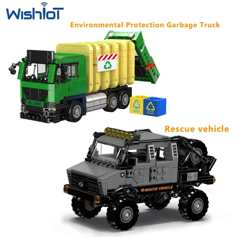 

MOC 24102, модель спасательного автомобиля, комплект строительных блоков 24088, мусоровоз, обучающий собранный автомобиль, игрушки, маленькие кирпичи, подарки для мальчиков «сделай сам»