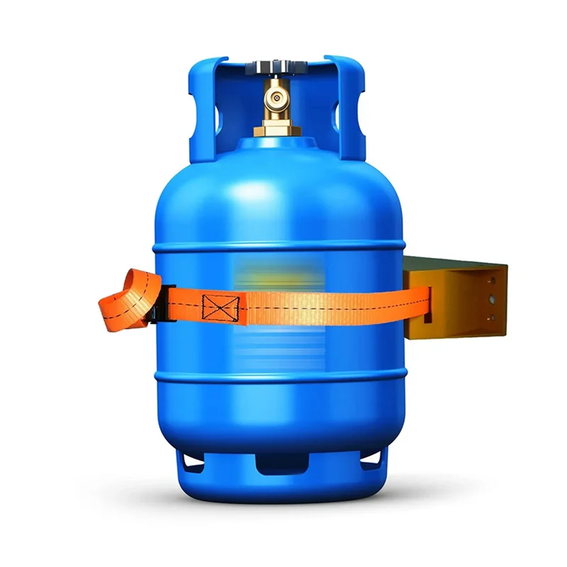 AT53 4PCS Propane Tank Holder Cylinder Wall Mounted Bracket Gas Cylinder Bracket Durable ABS Gas Cylinder With Screws Orange