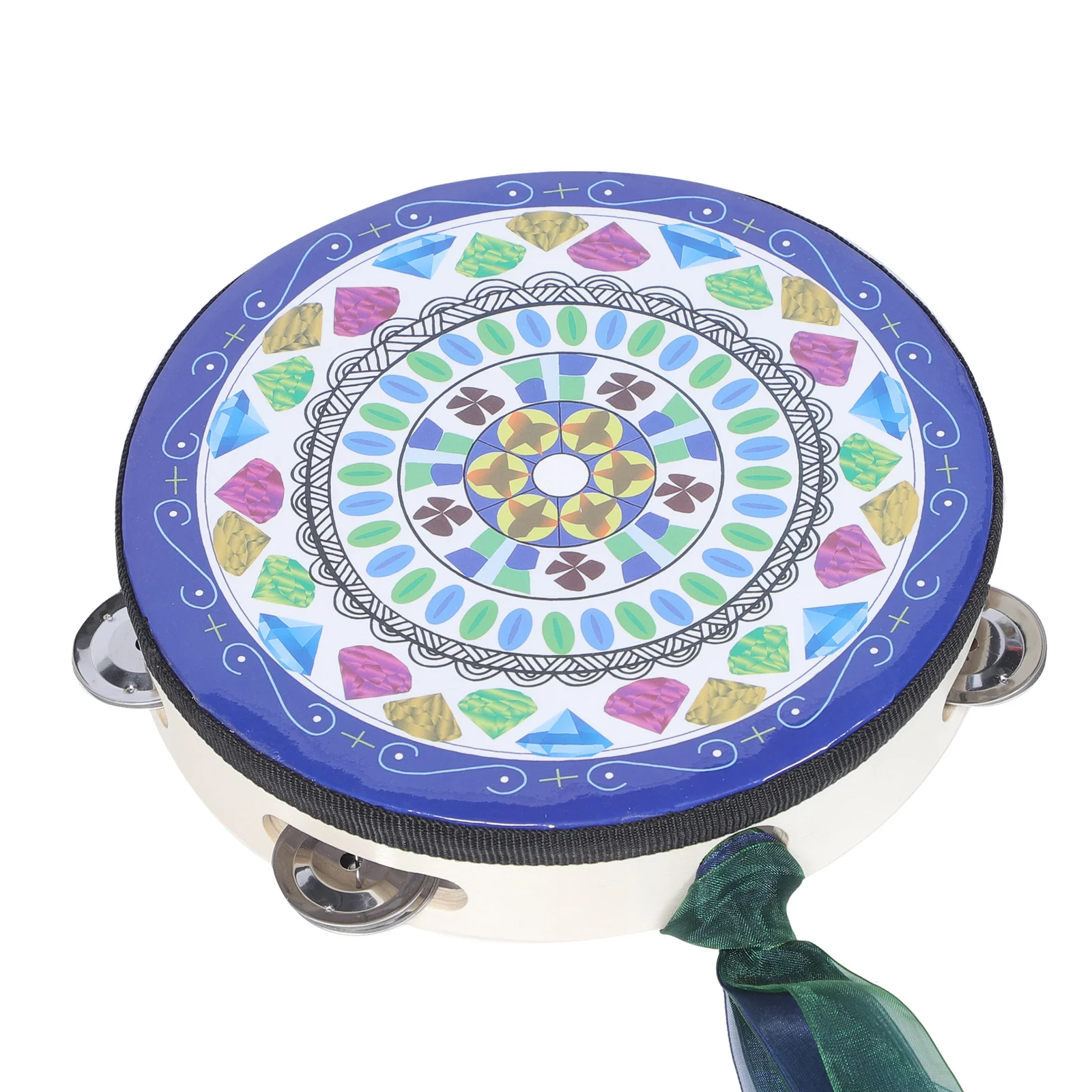 

Hand Drum Ribbon Decorated Tambourine Wooden Design Metal Jingles Hanfu Photography Dancing Performance Prop Percussion