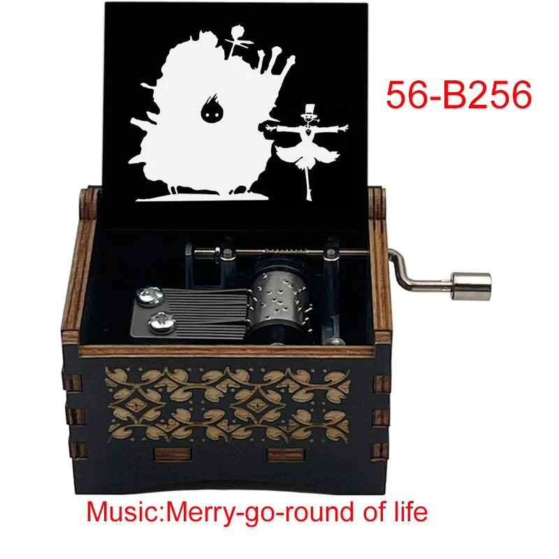 Anime Melody Merry Go Round of Life Wooden Music Box 18 Note Movement Handed Operated/Wind Up Musical Gift for Friends Birthday