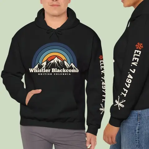 Whistler Blackcomb British Columbia Snowboarding Shirt Ski Resort Hoodie Ski Resort Mountain Lover Unisex Hoodie Sweatshirt