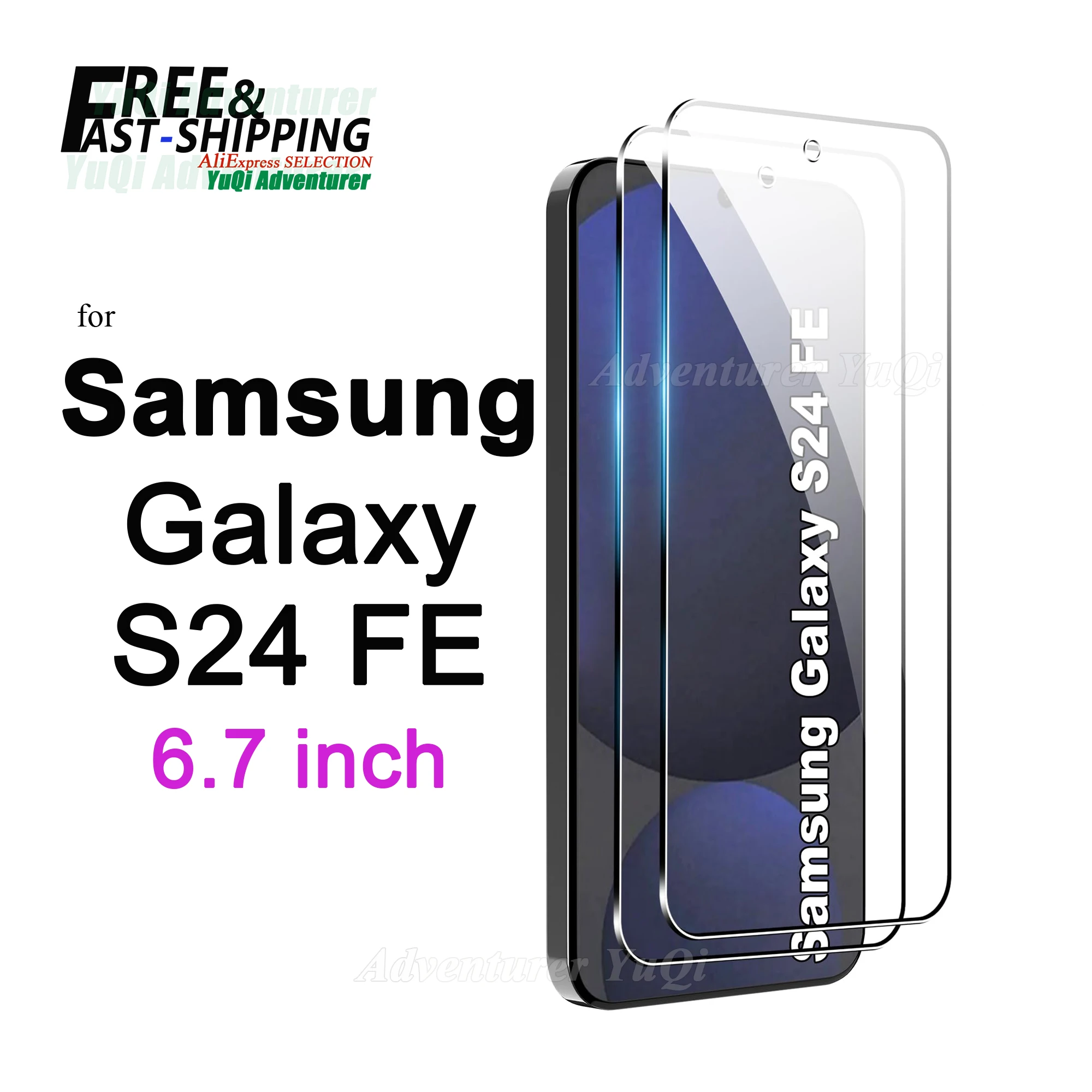 

Screen Protector For Samsung Galaxy S24 FE 6.7 inch Tempered Glass HD Crystal Mica 9H Anti Scratch Case Friendly Clear