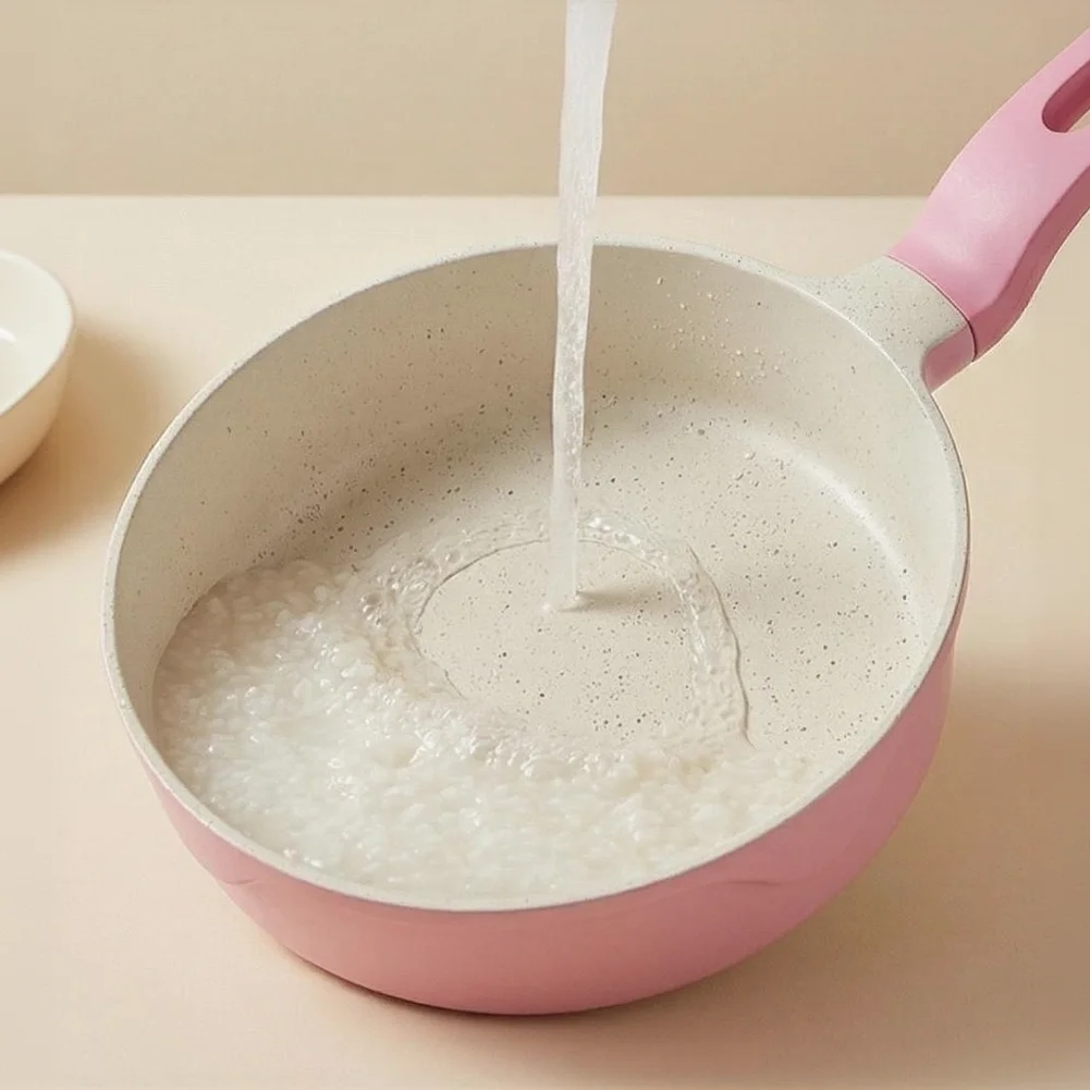 For Morning Breakfast Pink Aluminum Milk Pot Set Saucepan With Lid Lightweight Aluminum Alloy Secure Fitting Cover