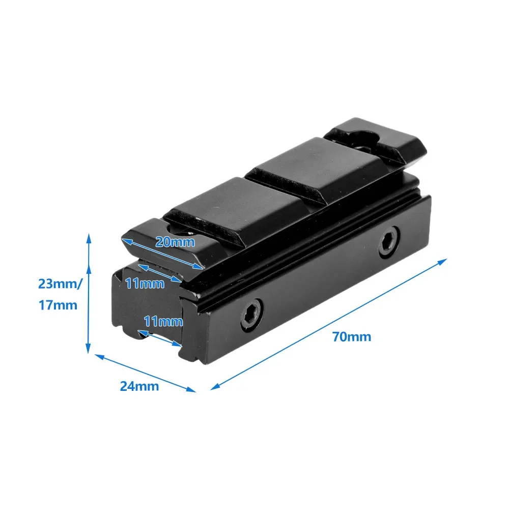 Picatinny Rail Mount Aluminum Scope Base Adapter Converter 11mm to 20mm Weaver Picatinny Rail Scope Mount