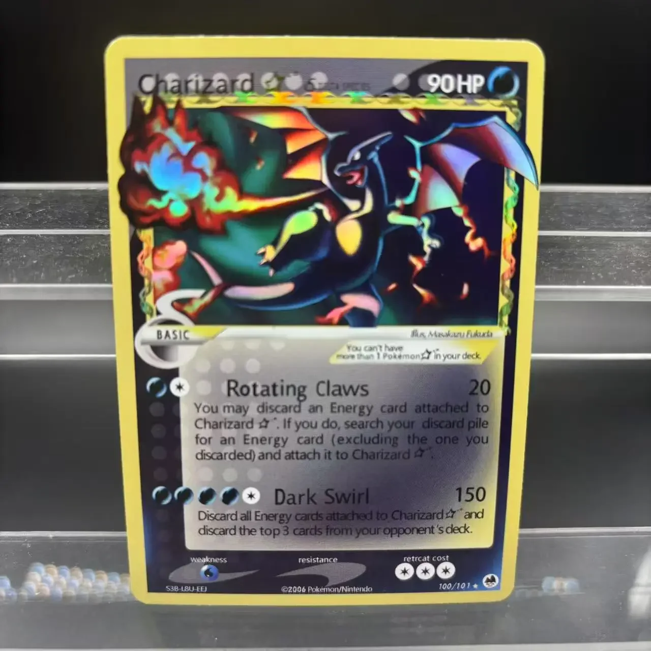 การ์ดสะสม PTCG DIY ปี 2006 GOLD STAR CHARIZARD MEW Gyarados การ์ดเดี่ยวทำเอง เกมคลาสสิก การ์ดอนิเมะ ของขวัญ ของเล่น