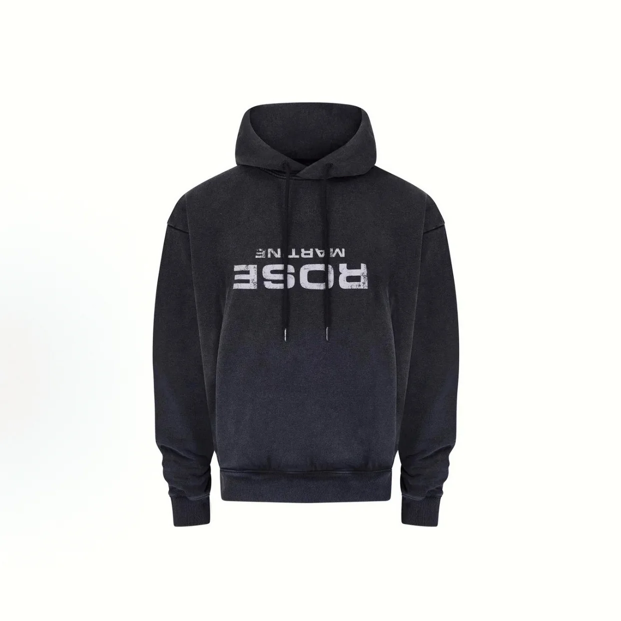 Martine rose inverted letter logo water-washed hooded sweatshirt, loose and casual, highly versatile