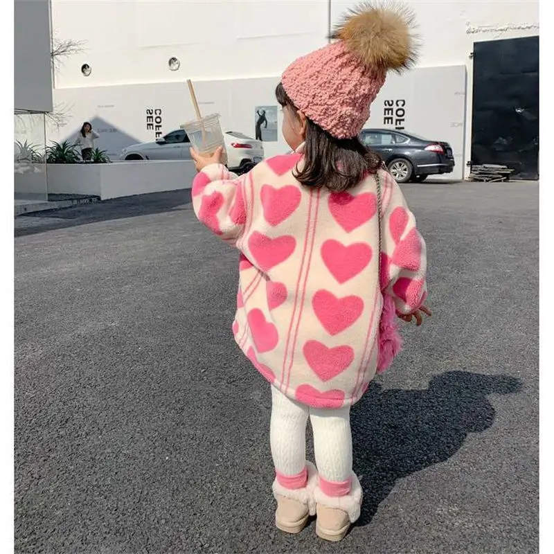 Vestiti per ragazze 2023 nuovo cappotto di lana autunno inverno cappotto di lana per bambini moda bambino trapuntato Top in peluche abrigo invierno