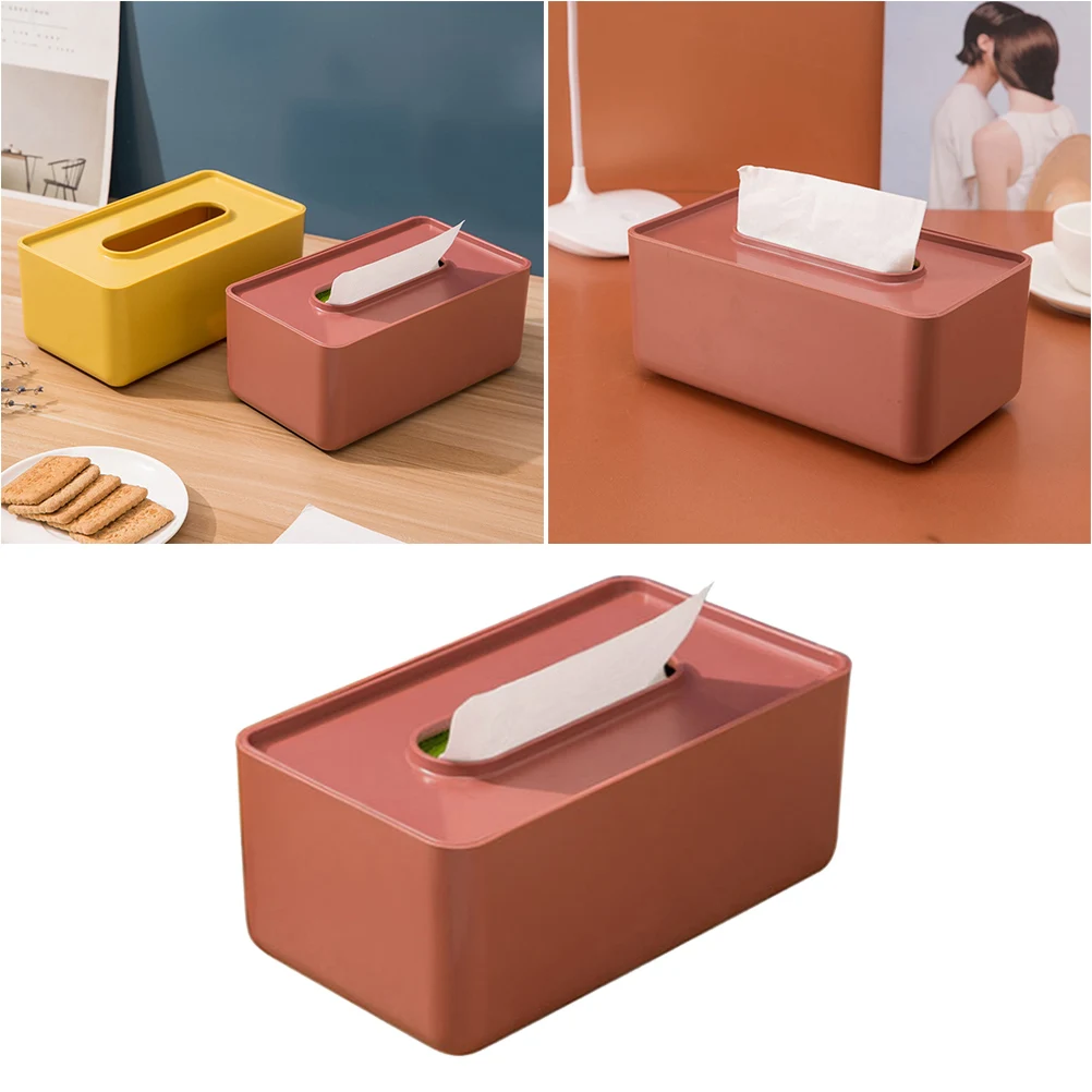 

Premium Tissue Box Household Desktop Paper Holder Waterproof Red Square Storage Container For Office Hotel Automotive