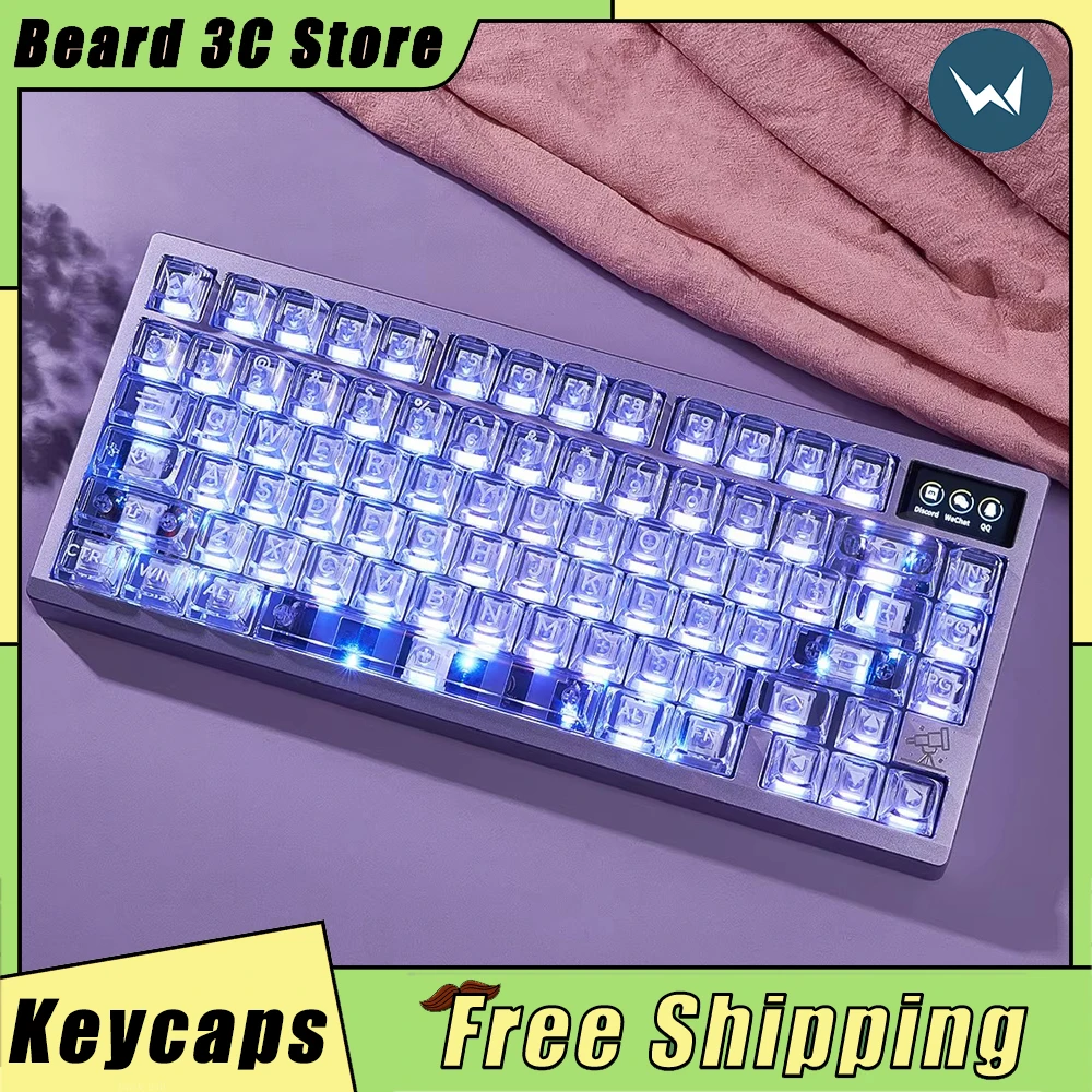 Wuque Studio Transparent Keycaps Set Amber Series OSA Height Mechanical Keyboard Keycap 170Keys Custom Pc Gamer Accessories Gift