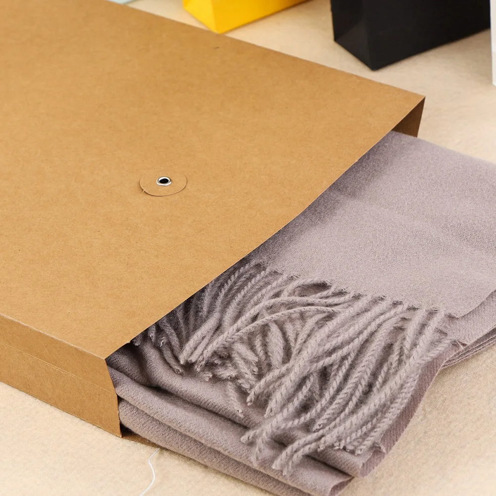 6Pcs A4 Light Brown Blank File Bag Paper Organizer Stylish Document Holder for Office School Interviews Travel