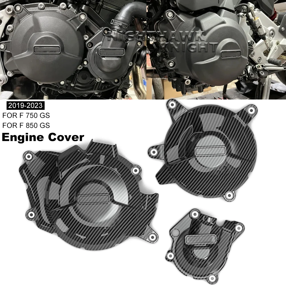 New 2019 - 2023 Motorcycle Engine Cover Set For BMW F750GS F 750 GS F 850 GS F850GS Engine Protective Cover Black&Carbon Look