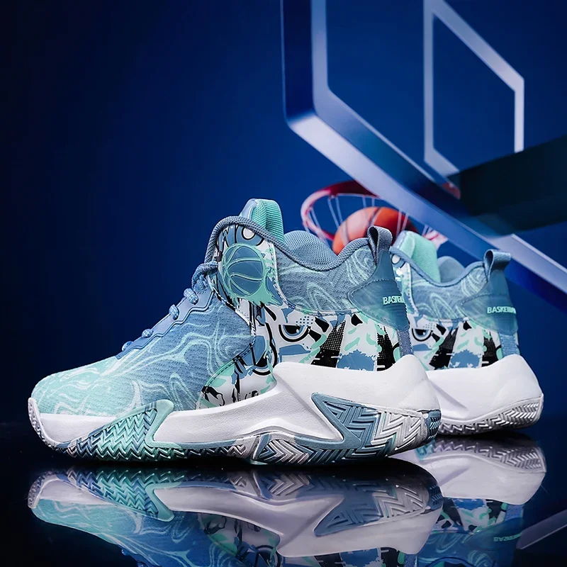 Men Basketball Shoes Non-slip Wear-resistant Casual Basketball Sneakers Breathable Outdoor Athletic Training Sneakers for Man