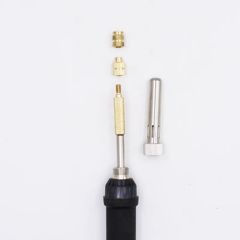 Brass Nut and Heat Set Threaded Insert Tool M2 M3-M8 for 3D Printer Adjustable Temperature Digital Soldering Iron Tip Insertion
