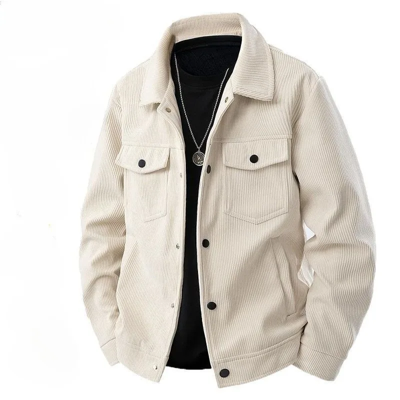 

Woodpecker Men's Jacket, Corduroy Coat, Workwear, Spring and Autumn Versatile, Loose and Casual American Lapel Top Fashion