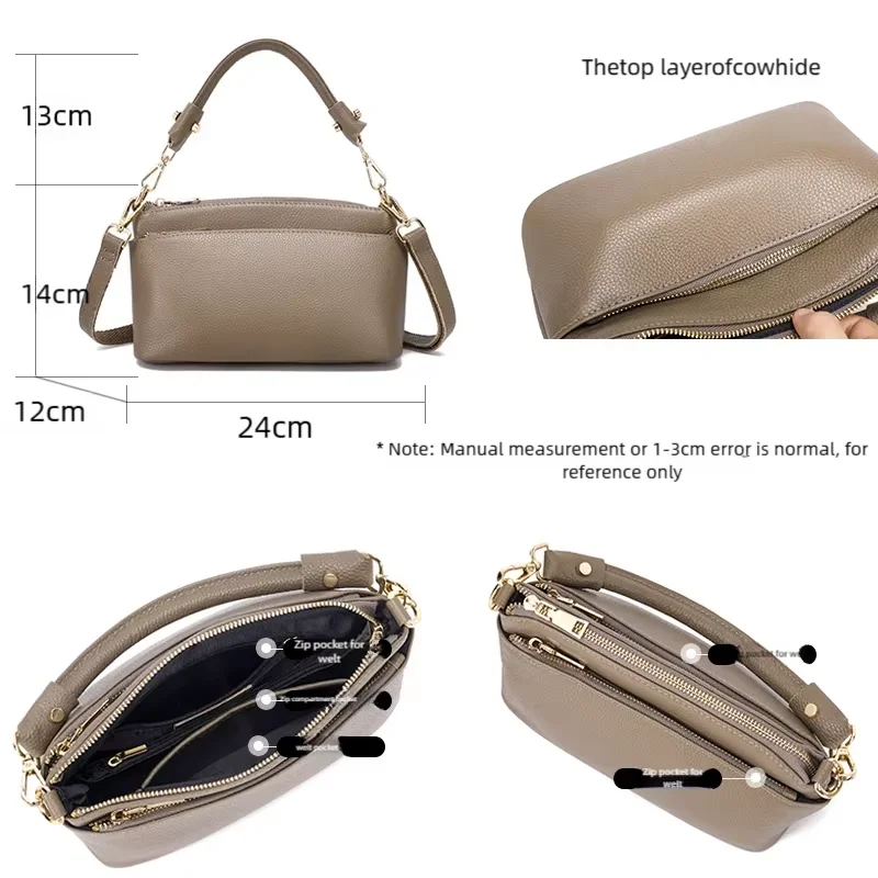 المرأة جلد البقر حقيبة كتف جلدية حقيقية سيدة فاخرة مصمم موضة ريترو حقائب أنثى البقرة حقيبة يد جلدية حقيقية للسيدات
