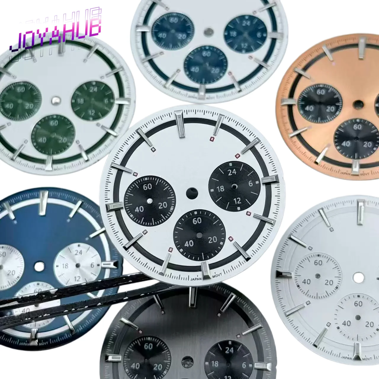 

Customized Logo Blue VK63 Quartz Movement Dial Modified Multifunctional Timing Dial Diameter 29.5/32.5mm for DIY Watch Part OEM