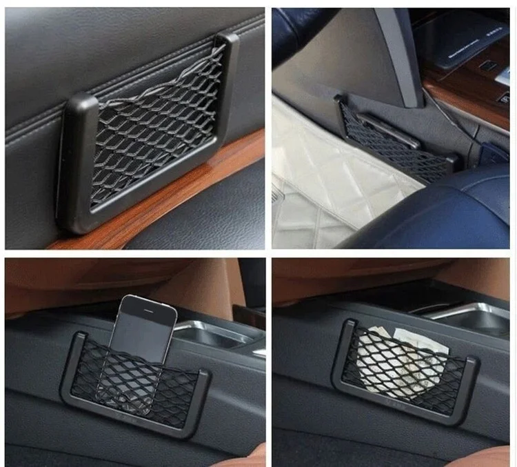 Car Net Bag Phone Holder Storage Pocket Organizer For Lada Kalina Priora Niva Vaz Granta Samara 2110 2114 Largus 2109 2115 2112