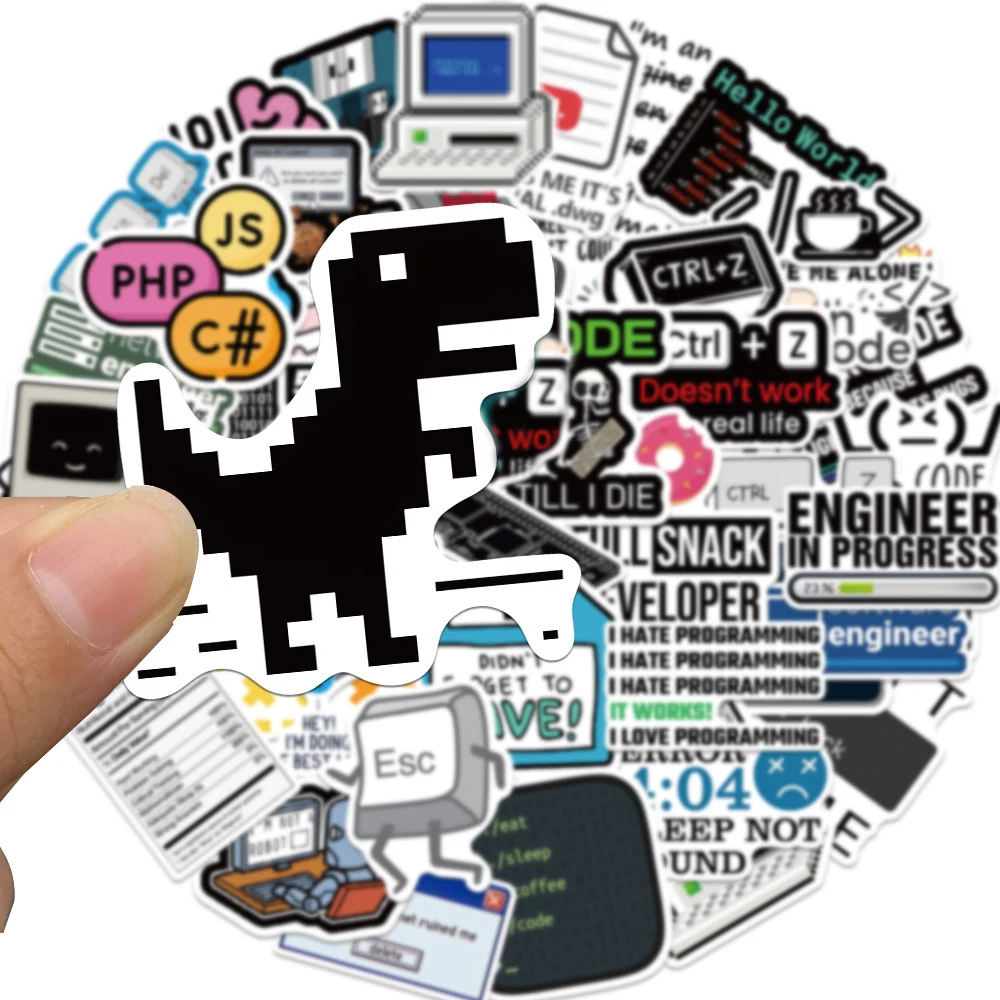 10/30/50pcs Engineer Programmer MEME Sticker Funny Java Cloud Language Decals DIY Luggage Scrapbook Journal Cool Cartoon Sticker view 4