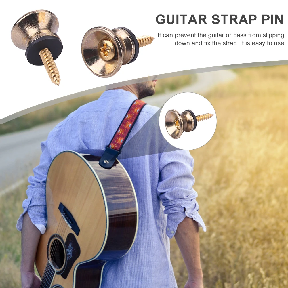 2-10pcs Guitar Strap Lock Metal Anti-slip Strap Buckle Pegs for Acoustic Electric Bass Ukulele Lock Pins Metal End Locking Parts