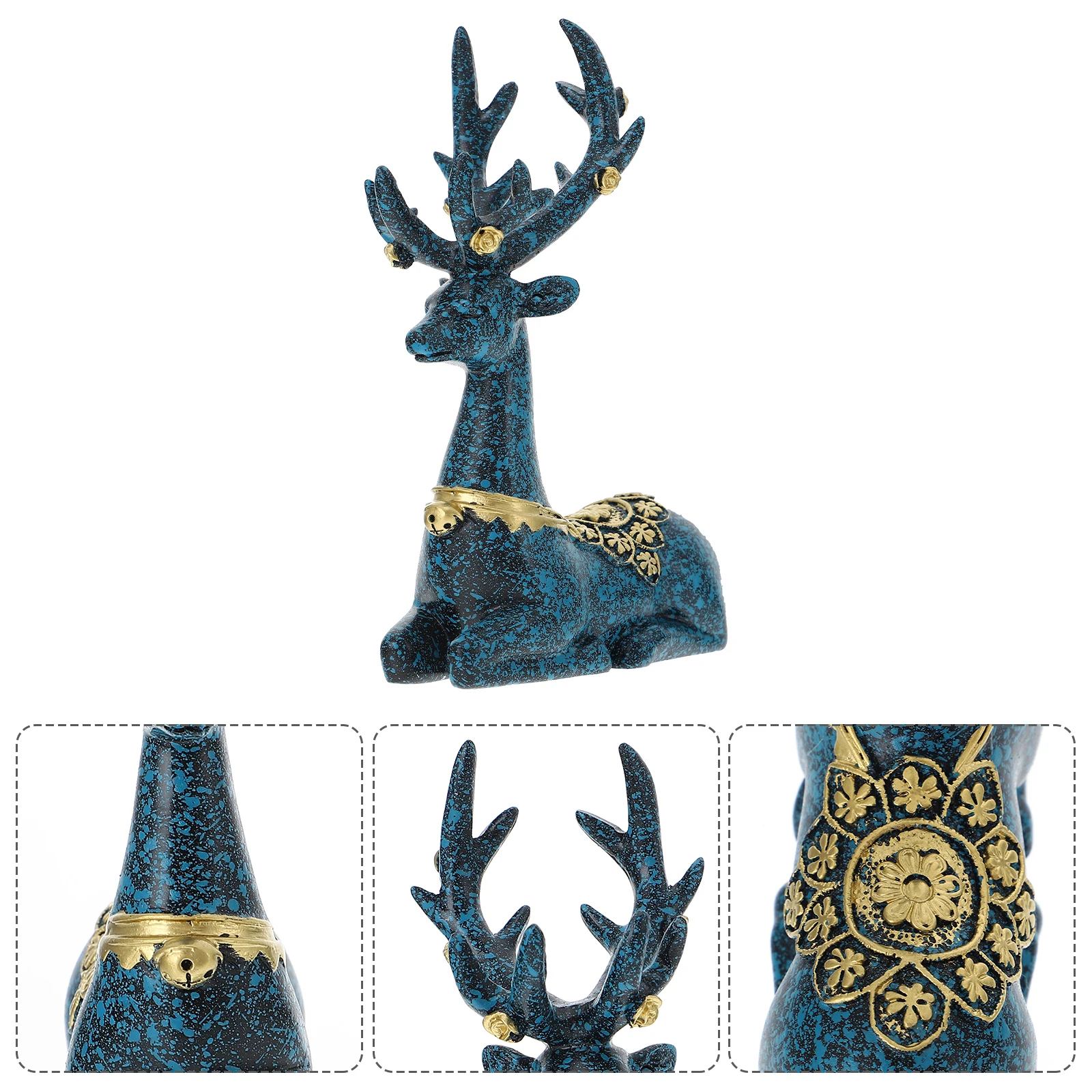 

1Pcs Elk Crystal Balls Stand Fine Workmanship Bells Decor Cabinet Shelf Display Elk Crystal Balls Seat Resin Jade Statue Stand