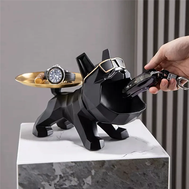 A34R Dog Statue, Sculpture Bulldog Animal Statue, Living Room Study Bedroom Decoration Interior Decoration Accessories