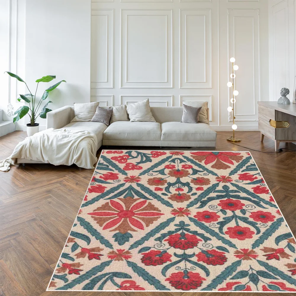 

Christmas decoration, Scandinavian ethnic style living room coffee table rug, soft, foldable, washable, European home decor.