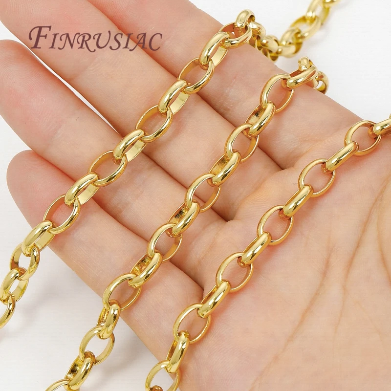 0,5–1 Meter 18 Karat vergoldete Ketten, DIY-Halsketten-Zubehör, dekorative Kette für Schmuckherstellungszubehör, große Ketten im Großhandel – Detail 23