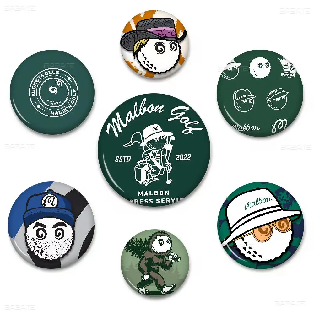 Fashion Golf MALBON Soft Button Pin Bright Printed Icon Gift For Friends Badge Collar Brooch Lapel Pin Metal