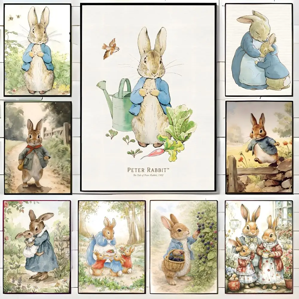 Classic Tale Peter Rabbit Poster Wall Art Print Decorative Mural Home Decor Gift Unframed