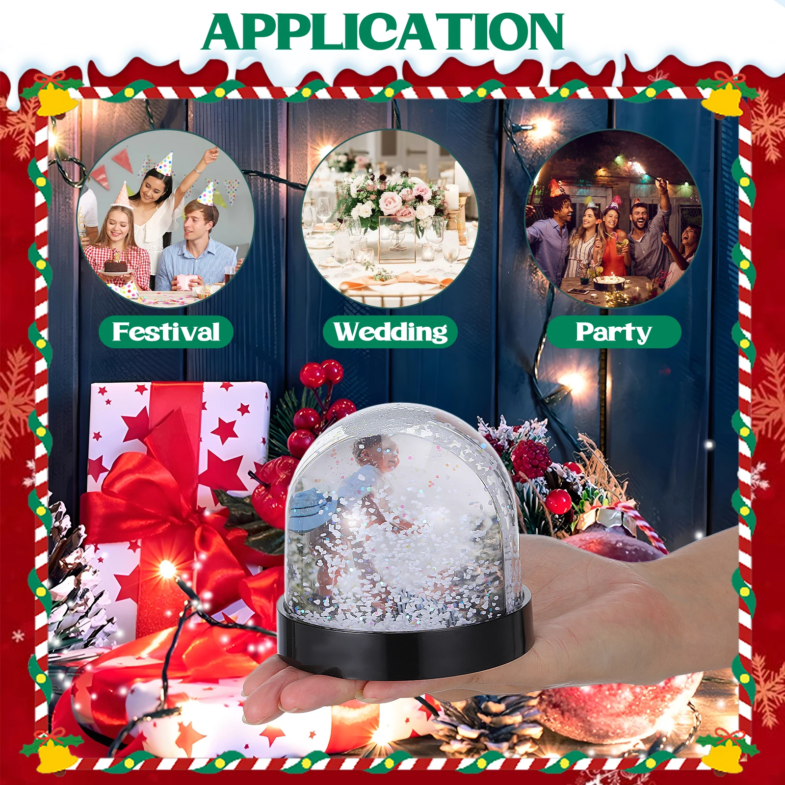 Plastic Snow Globe Photo Frame Gift