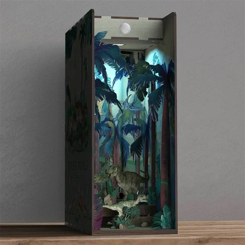 

DIY Dinosaur World Miniature Wooden Book Nook Shelf Insert Kit Building Kits